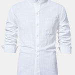 Améline — Chemise en lin à col officier et manches longues