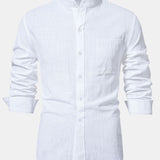 Améline — Chemise en lin à col officier et manches longues
