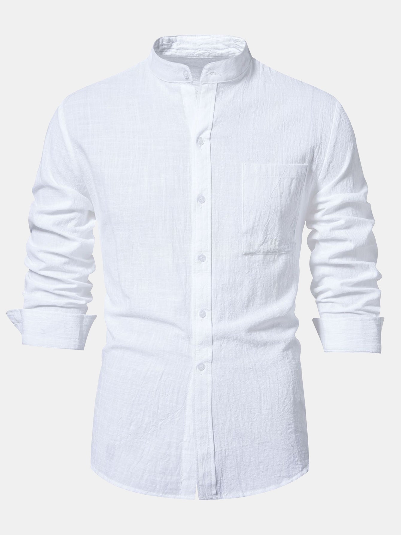 Améline — Chemise en lin à col officier et manches longues