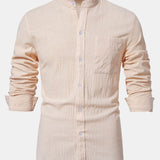Améline — Chemise en lin à col officier et manches longues