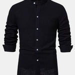 Améline — Chemise en lin à col officier et manches longues