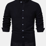 Améline — Chemise en lin à col officier et manches longues