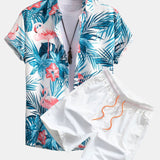 Ensemble — chemise à imprimé flamants roses tropical & short de bain