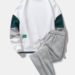Ensemble — sweat color block & pantalon de jogging à plis