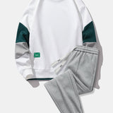 Ensemble — sweat color block & pantalon de jogging à plis