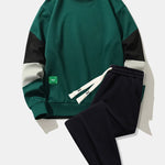 Ensemble — sweat color block & pantalon de jogging à plis