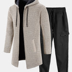 Ensemble — pull à capuche texturé long & pantalon cargo de jogging chino