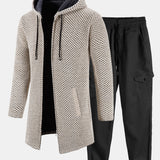 Ensemble — pull à capuche texturé long & pantalon cargo de jogging chino