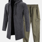 Ensemble — pull à capuche texturé long & pantalon cargo de jogging chino