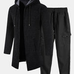 Ensemble — pull à capuche texturé long & pantalon cargo de jogging chino