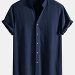 Ensemble — chemise en lin et viscose à col V & short texturé froissé à cordon