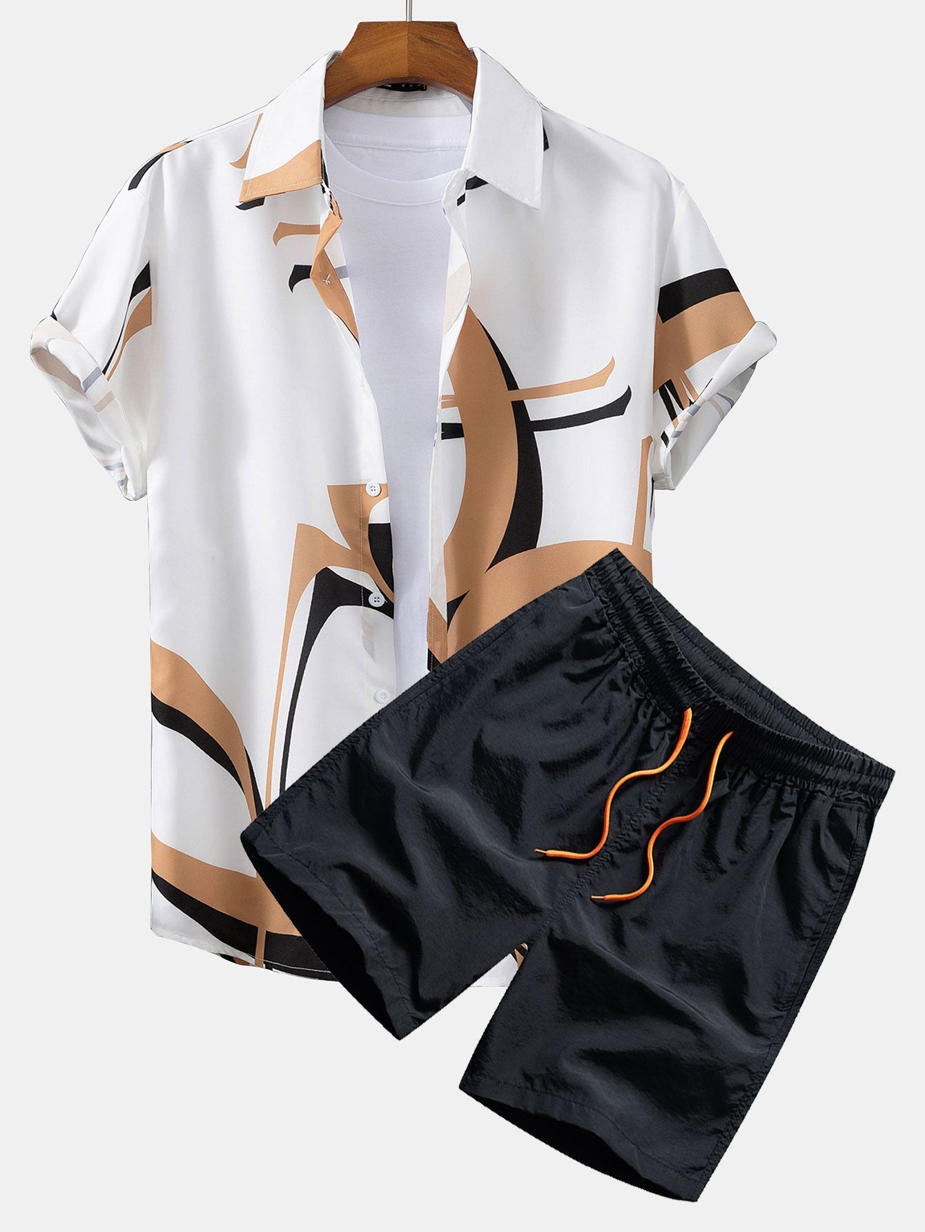 Ensemble Sidonie — chemise à imprimé abstrait & short de bain