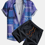 Ensemble — chemise à imprimé bandana paisley & short de bain