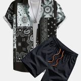Ensemble Sidonie — chemise patchwork à imprimé paisley & short de bain