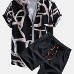 Ensemble Capucine — chemise à imprimé abstrait & short de bain