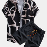 Ensemble Capucine — chemise à imprimé abstrait & short de bain