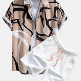 Ensemble Capucine — chemise à imprimé abstrait & short de bain
