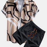 Ensemble Capucine — chemise à imprimé abstrait & short de bain