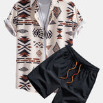 Ensemble — chemise à imprimé géométrique aztèque & short de bain
