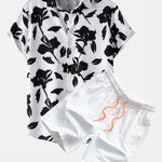 Ensemble Améline — chemise à imprimé floral & short de bain