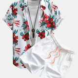 Ensemble Capucine — chemise à imprimé floral tropical & short de bain