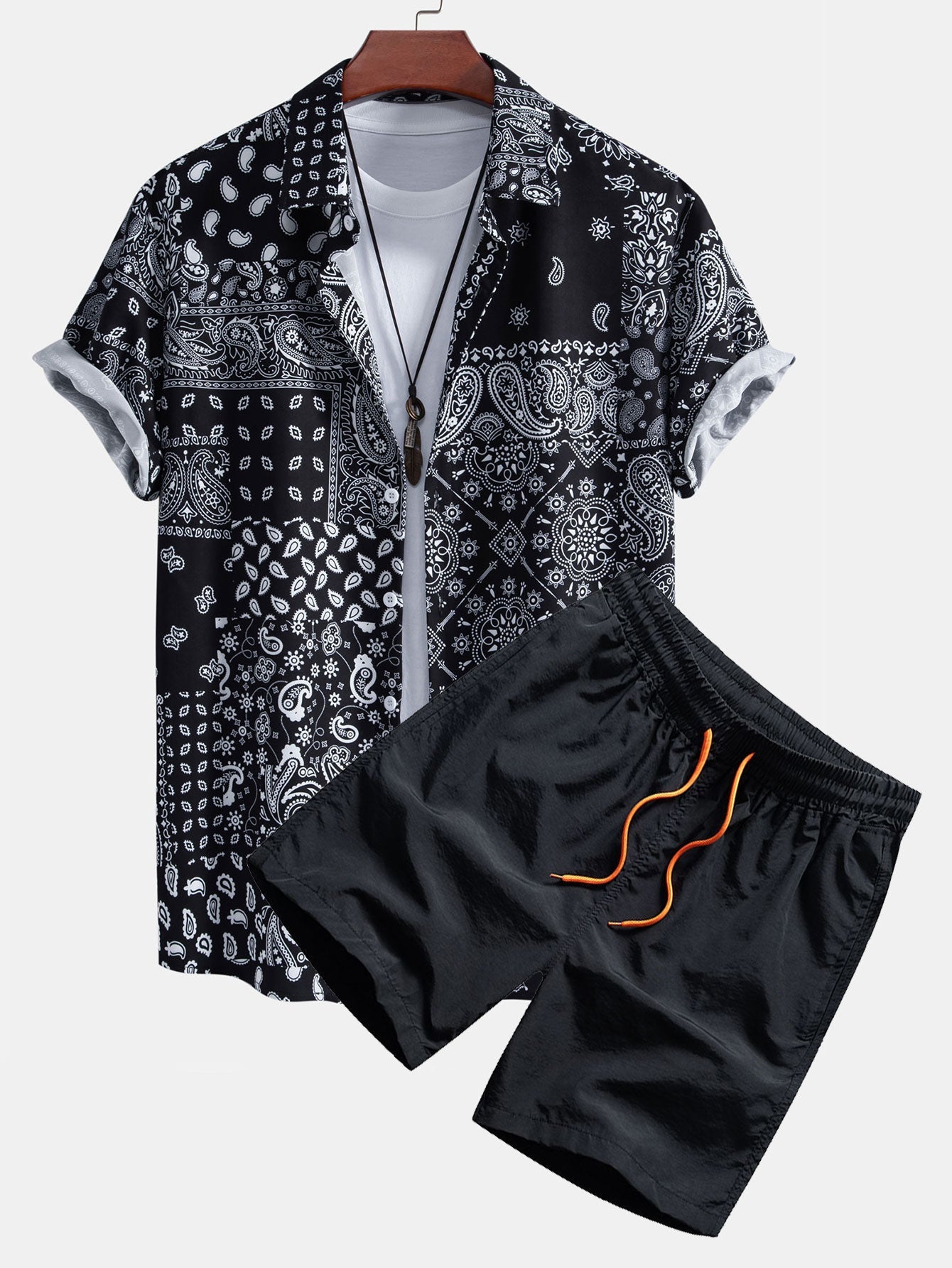 Ensemble Apolline — chemise à imprimé paisley & short de bain