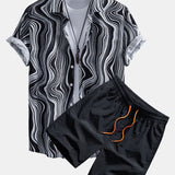 Ensemble — chemise à imprimé effet marbre & short de bain