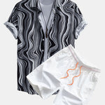 Ensemble — chemise à imprimé effet marbre & short de bain