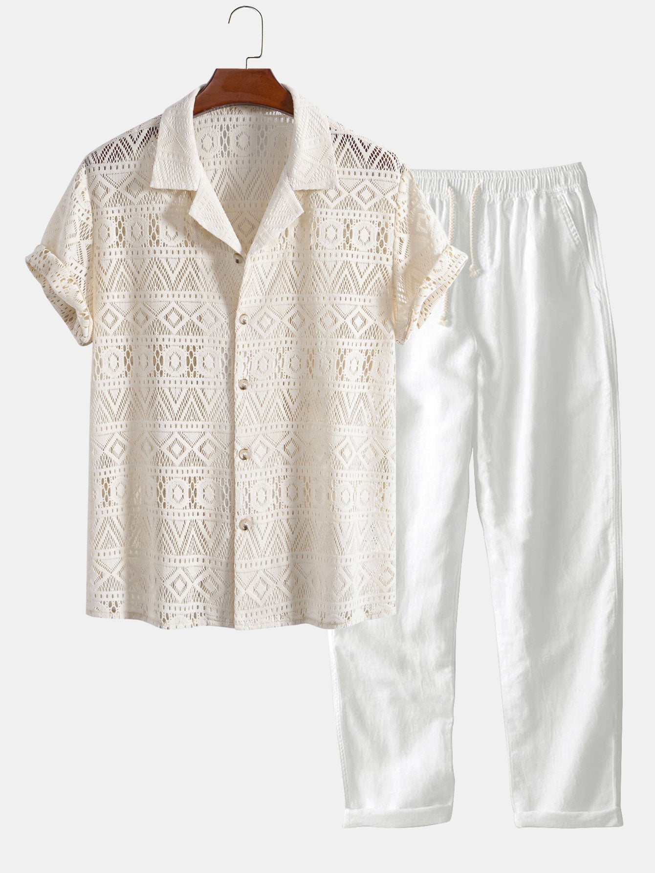 Beige & White / S