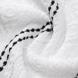 Ensemble — chemise jacquard rayée géométrique & pantalon texturé froissé