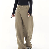 Adeline | Pantalon large à devant croisé boutonné