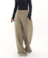 Adeline | Pantalon large à devant croisé boutonné