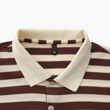 Horizontal Stripe Polo with Contrast Collar