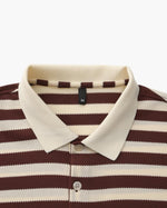 Horizontal Stripe Polo with Contrast Collar
