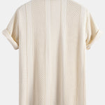 Ensemble Capucine — chemise jacquard géométrique & pantalon texturé froissé à jambe droite