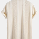 Ensemble Capucine — chemise jacquard géométrique & pantalon texturé froissé à jambe droite