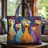 Delphine | Sac cabas matelassé aux poules