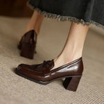 Mocassins à Talon Carré Vernis