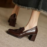 Mocassins à Talon Carré Vernis