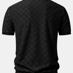 Ensemble — polo en maille à col V à damier & pantalon fuselé coupe slim