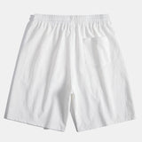 Ensemble — chemise jacquard rayée géométrique & short texturé froissé à cordon