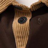 Ensemble Capucine — sweat à col polo en velours côtelé contrastant & pantalon en velours côtelé