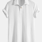 Ensemble — polo jacquard à manches courtes & pantalon côtelé à jambe droite
