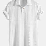 Ensemble — polo jacquard à manches courtes & pantalon côtelé à jambe droite