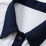 Ensemble — chemise côtelée contrastante & short côtelé à cordon
