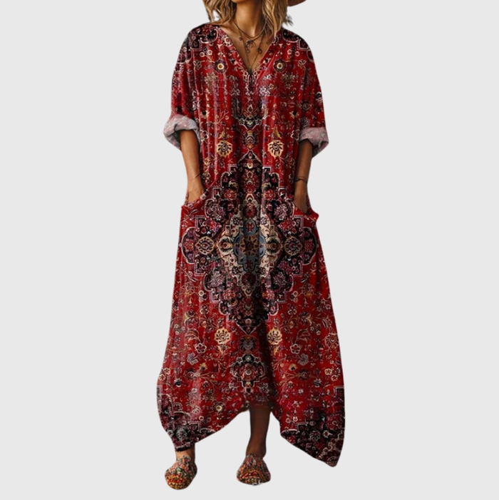 Janina | Robe longue à imprimé coloré