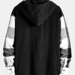 Ensemble — chemise à capuche patchwork à carreaux en flanelle et velours côtelé & pantalon en velours côtelé