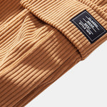 Ensemble — chemise à capuche à carreaux en velours côtelé & pantalon cargo de jogging en velours côtelé à cordon