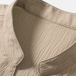 Ensemble — chemise texturée froissée à col V & pantalon texturé froissé