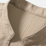 Ensemble — chemise texturée froissée à col V & pantalon texturé froissé
